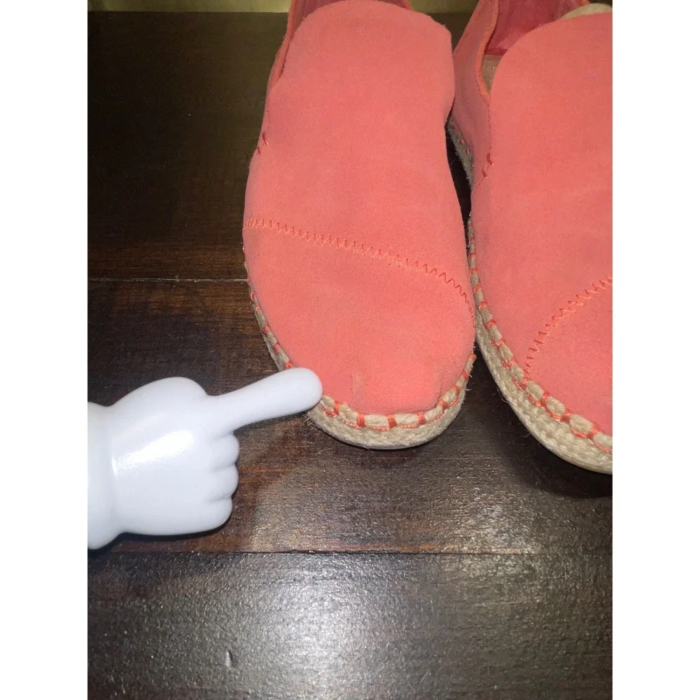 TOMS Coral Suede Slip On Hibiscus Sueded Shoes Comfort Casual Womens Sz‎ 7